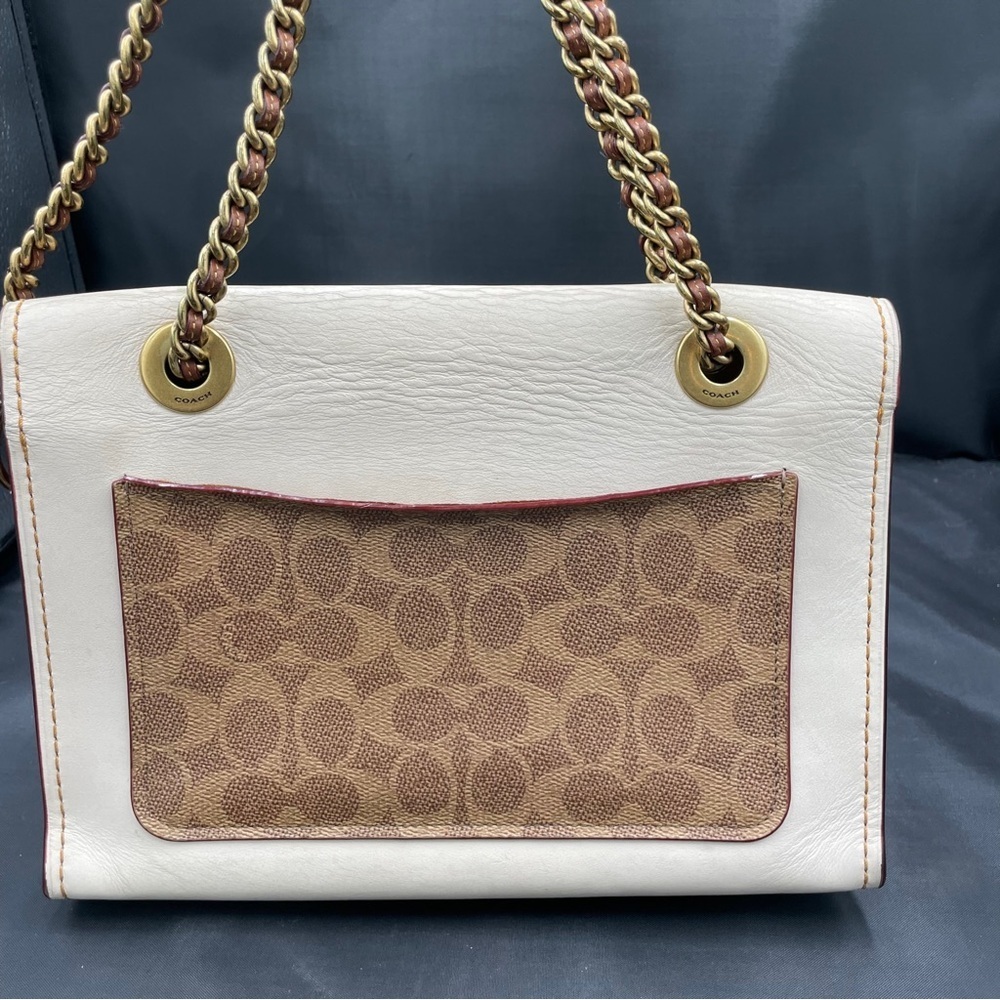 Coach Parker Color block Signature Pebbled leather with Tea Rose appliqué - Picture 7 of 15